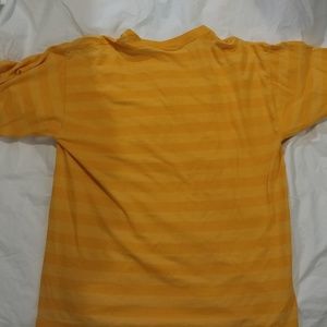 Vintage single stitched yellow men's striped shirt